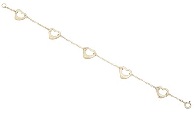 Lot 24 - An 'Open Heart' bracelet by Elsa Peretti for Tiffany & Co.
