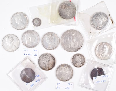 Lot 56 - Selection of British Indian silver coinage from Queen Victoria to George VI.