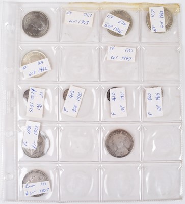 Lot 11 - Assorted album of mainly silver coinage from George II to Elizabeth II.