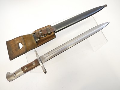 Lot 267 - Swiss M1918 bayonet, scabbard and frog
