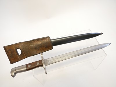 Lot 267 - Swiss M1918 bayonet, scabbard and frog