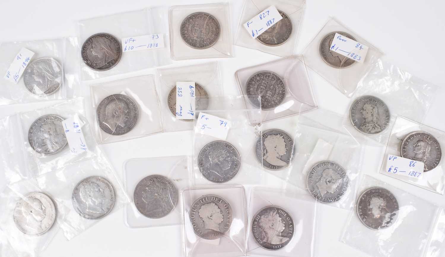 Lot 28 - Silver halfcrowns from George III, George IV, William IV, Victoria and Edward VII (39).