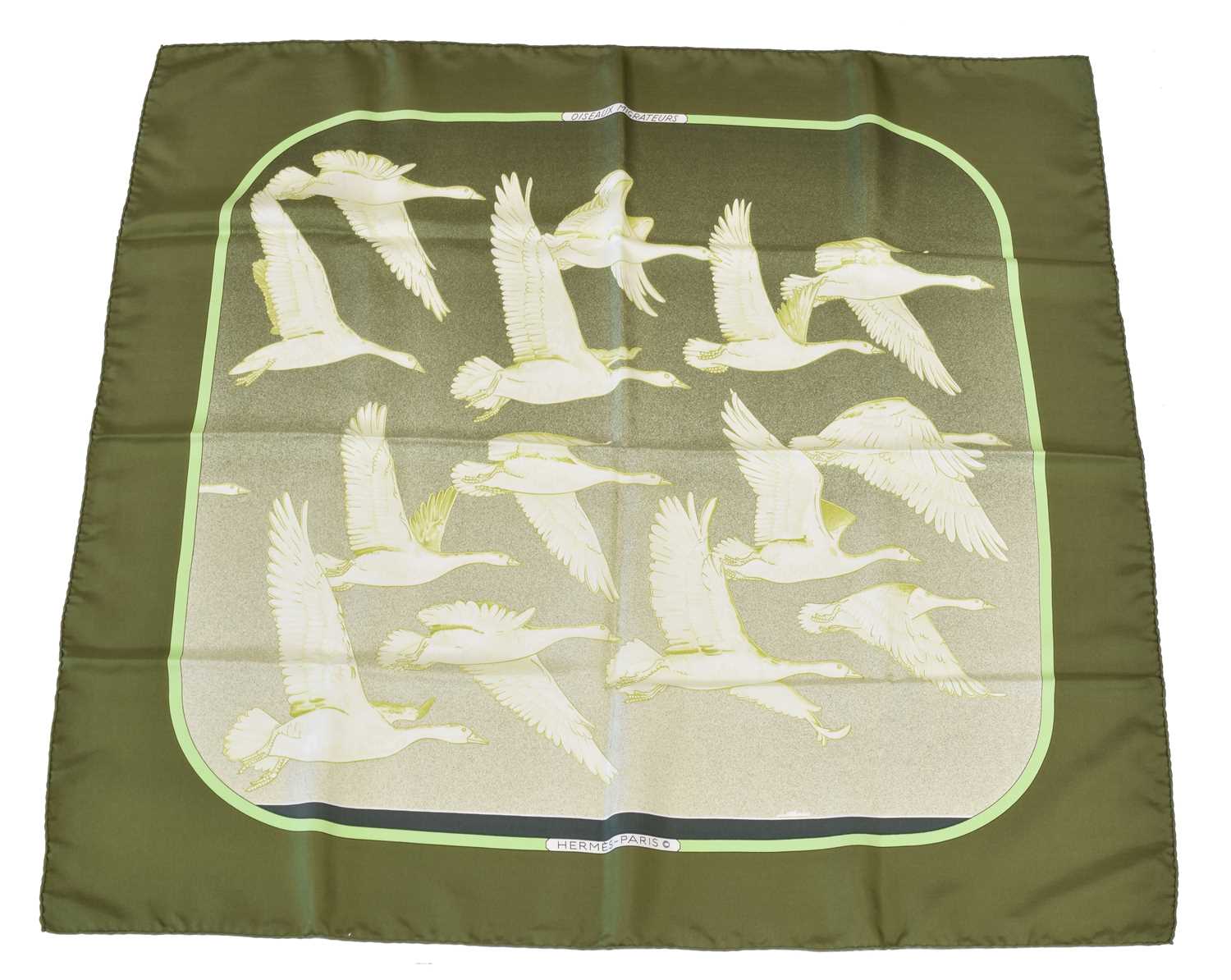Lot 31 - A Hermès "Oiseaux Migrateurs" silk scarf by Cathy Latham