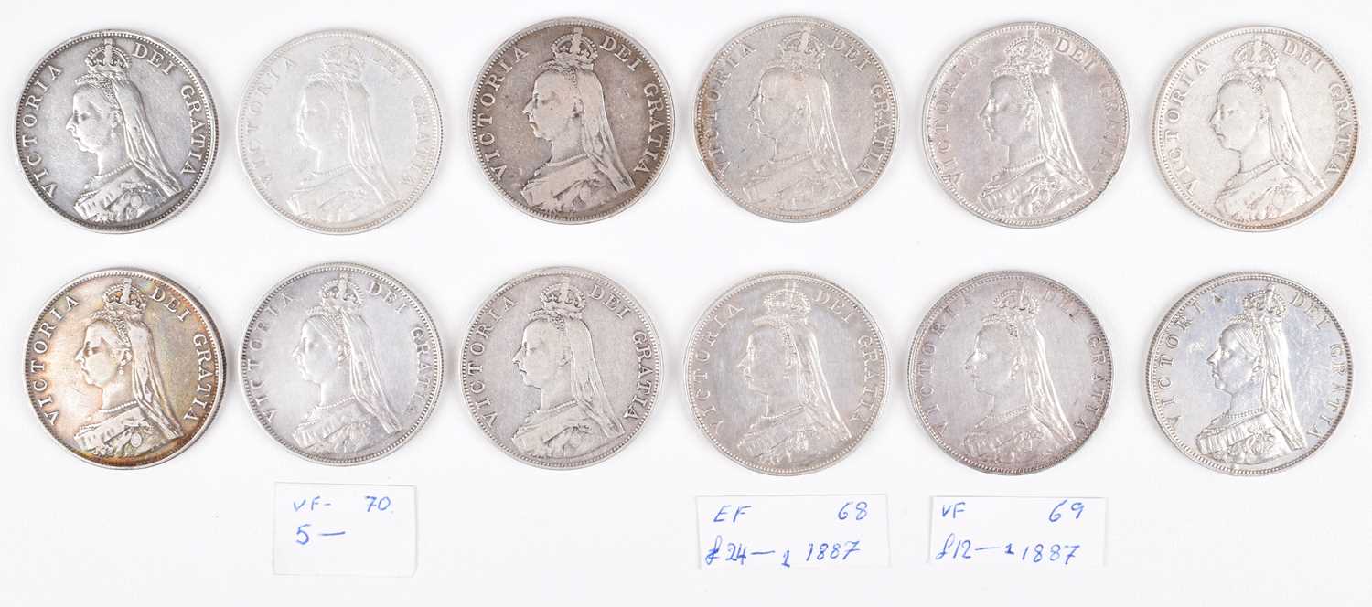Lot 29 - A selection of Queen Victoria, Double-Florins, silver (12).