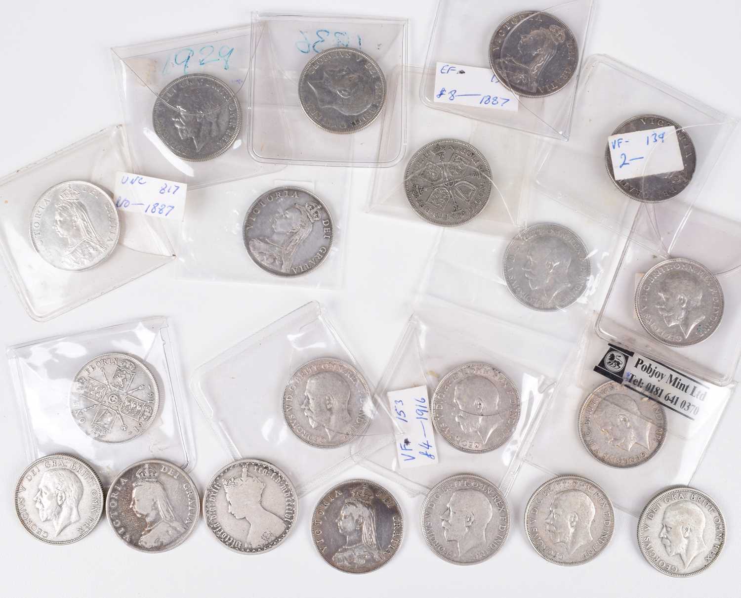 Lot 18 - Selection of silver and later Florins from Queen Victoria to George V (20).
