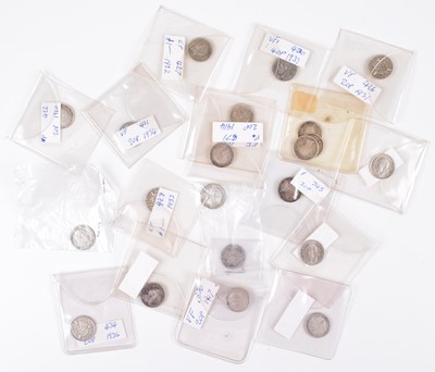 Lot 13 - Selection of threepences, groats and smaller denominations from William IV to Elizabeth II.