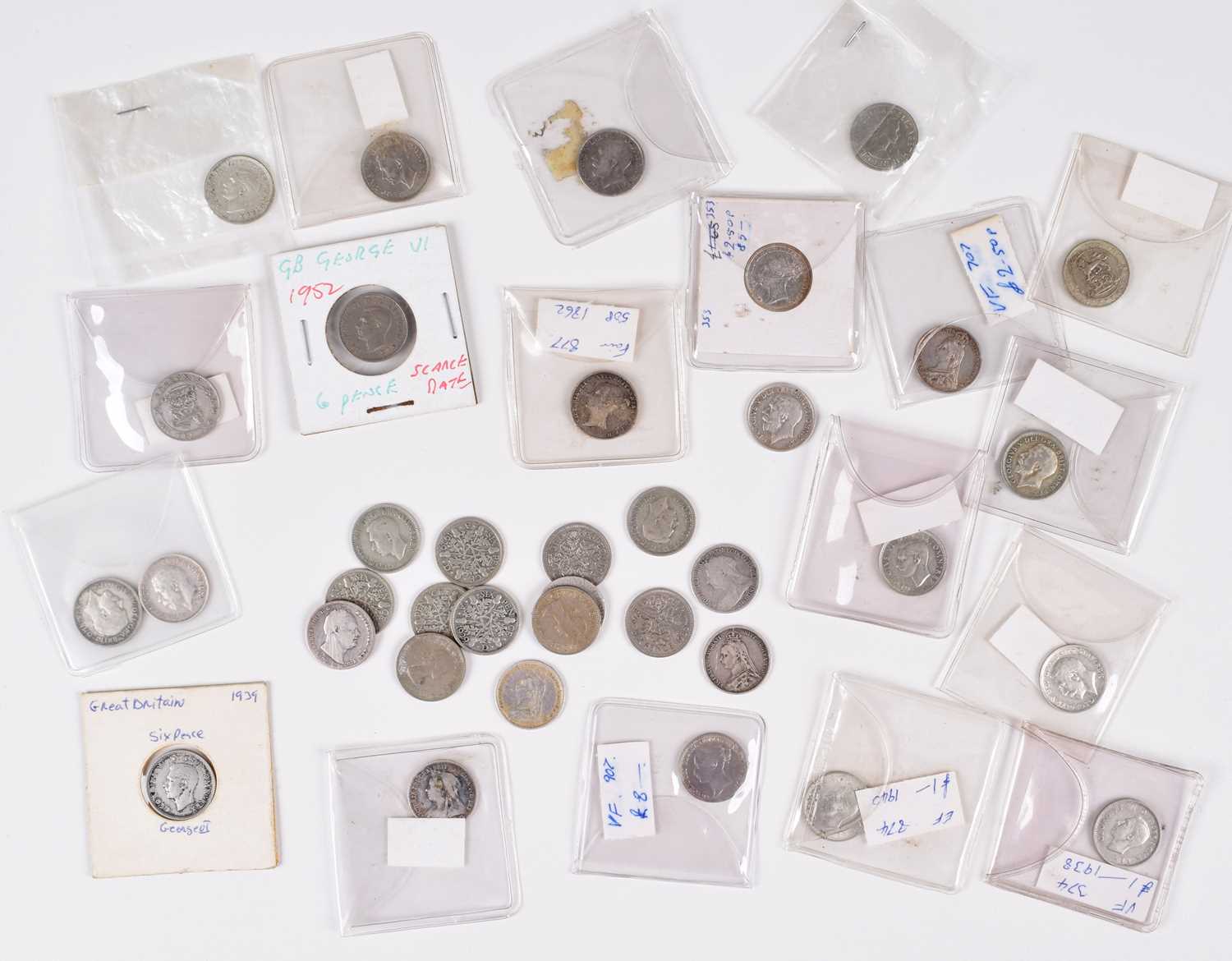 Lot 15 - Selection of sixpences from William IV to Elizabeth II (quantity).