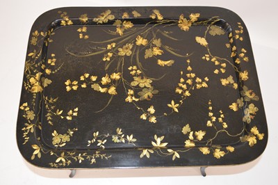Lot 257 - Late 20th-century papier-mache rectangular tea tray