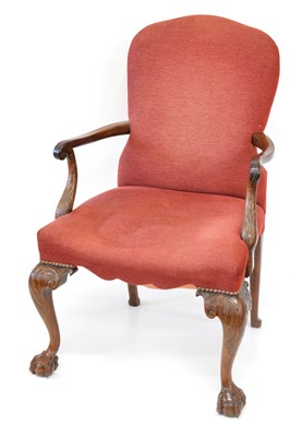 Lot 357 - Early 19th century open armchair with walnut frame