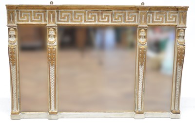 Lot 360 - Early 19th century Empire style three-glass overmantel mirror