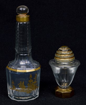 Lot 152 - 2 gilded perfume bottles