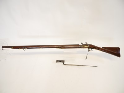 Lot 31 - Flintlock .750 volunteer India pattern Brown Bess musket and bayonet