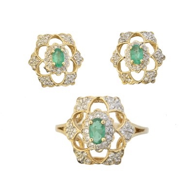 Lot 81 - A set of 14ct gold 'Emerald Lace' jewellery by Franklin Mint