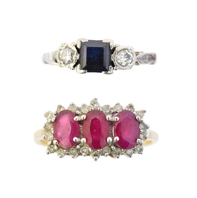 Lot 52 - Two gem-set dress rings