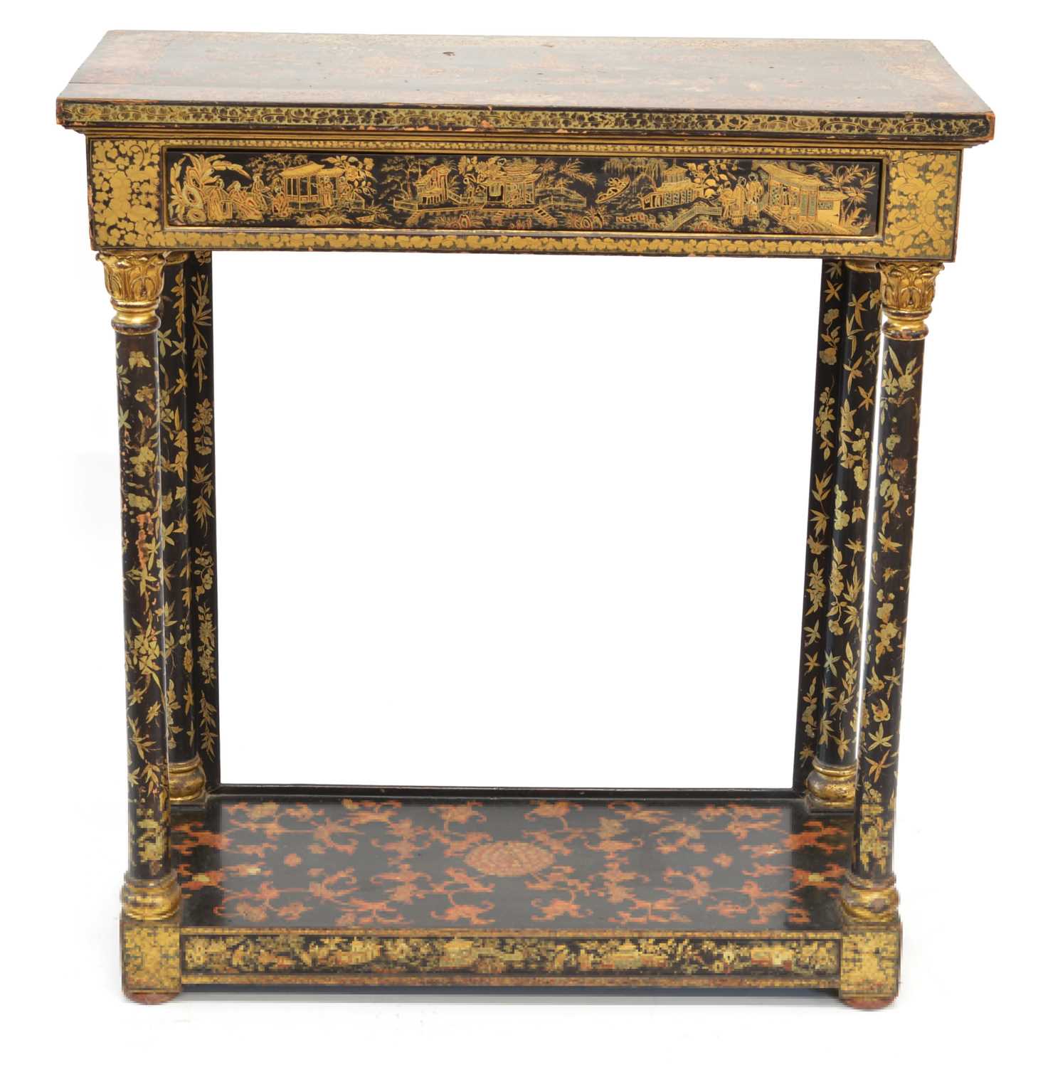 295 - Chinese lacquer work console table