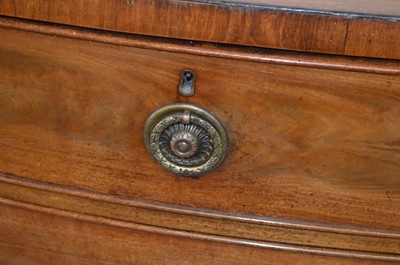 Lot 327 - George III mahogany bow-front chest of drawers