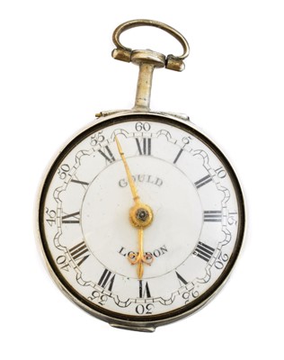 Lot A George III silver and tortoiseshell pair cased pocket watch by Thomas Gould, London