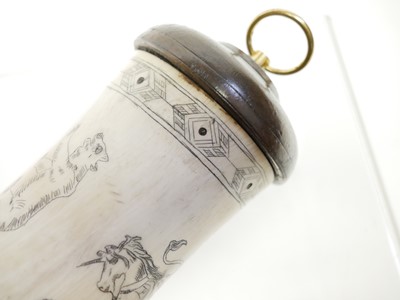 Lot 215 - 21st century hand carved Scrimshaw horn