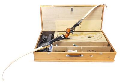 Lot 396 - Les Howis Recurve bow and archery set in case