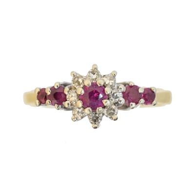Lot 117 - An 18ct gold ruby and diamond dress ring
