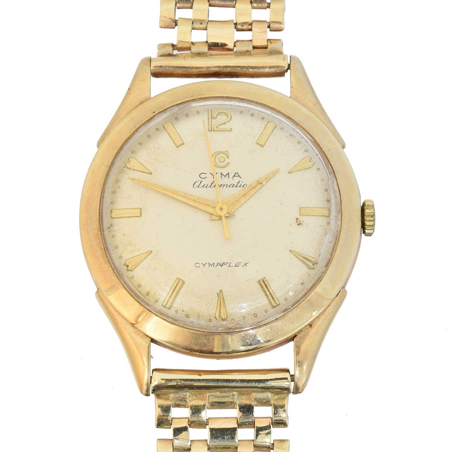 176 - A 9ct gold Cyma 'Cymaflex' automatic wristwatch,