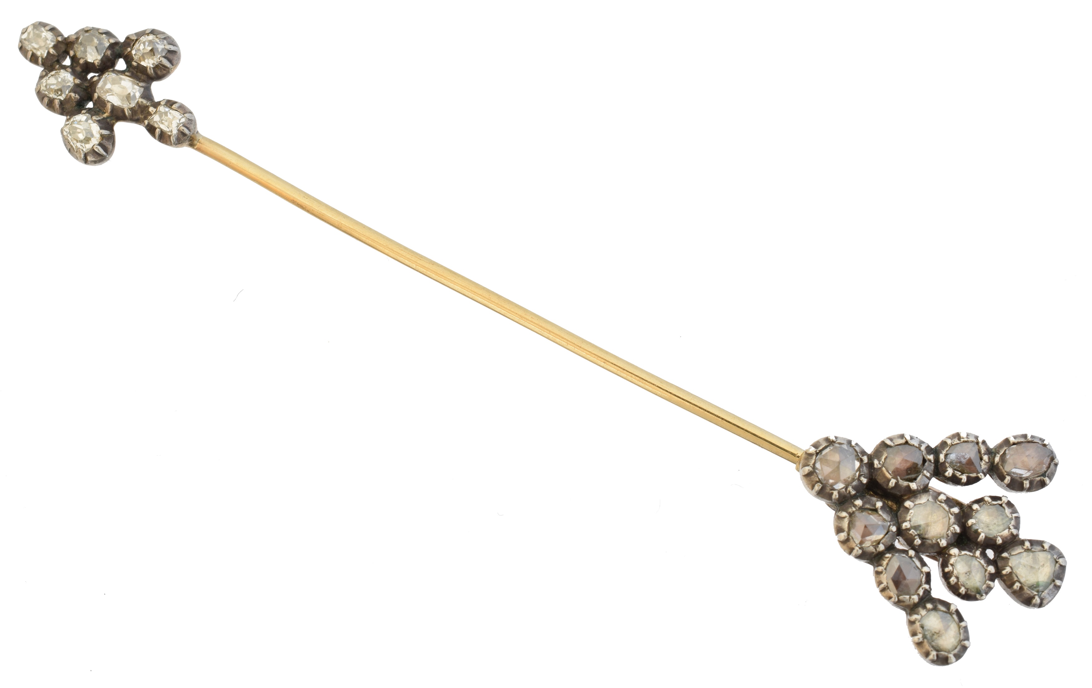 Lot 3 A diamond jabot pin,
