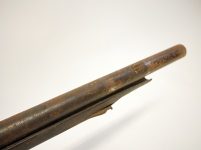 Lot 243 - French 18mm Tabatiere rifle barrel, action and forend.