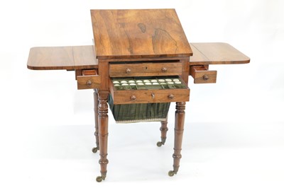 Lot 307 - Victorian rosewood veneered sewing table