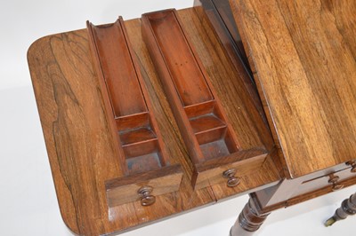 Lot 307 - Victorian rosewood veneered sewing table