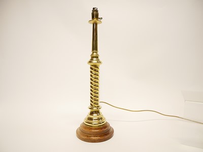 Lot 245 - Early 20th-century brass table lamp