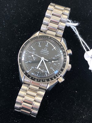 Lot 188 - A stainless steel Omega Speedmaster automatic wristwatch
