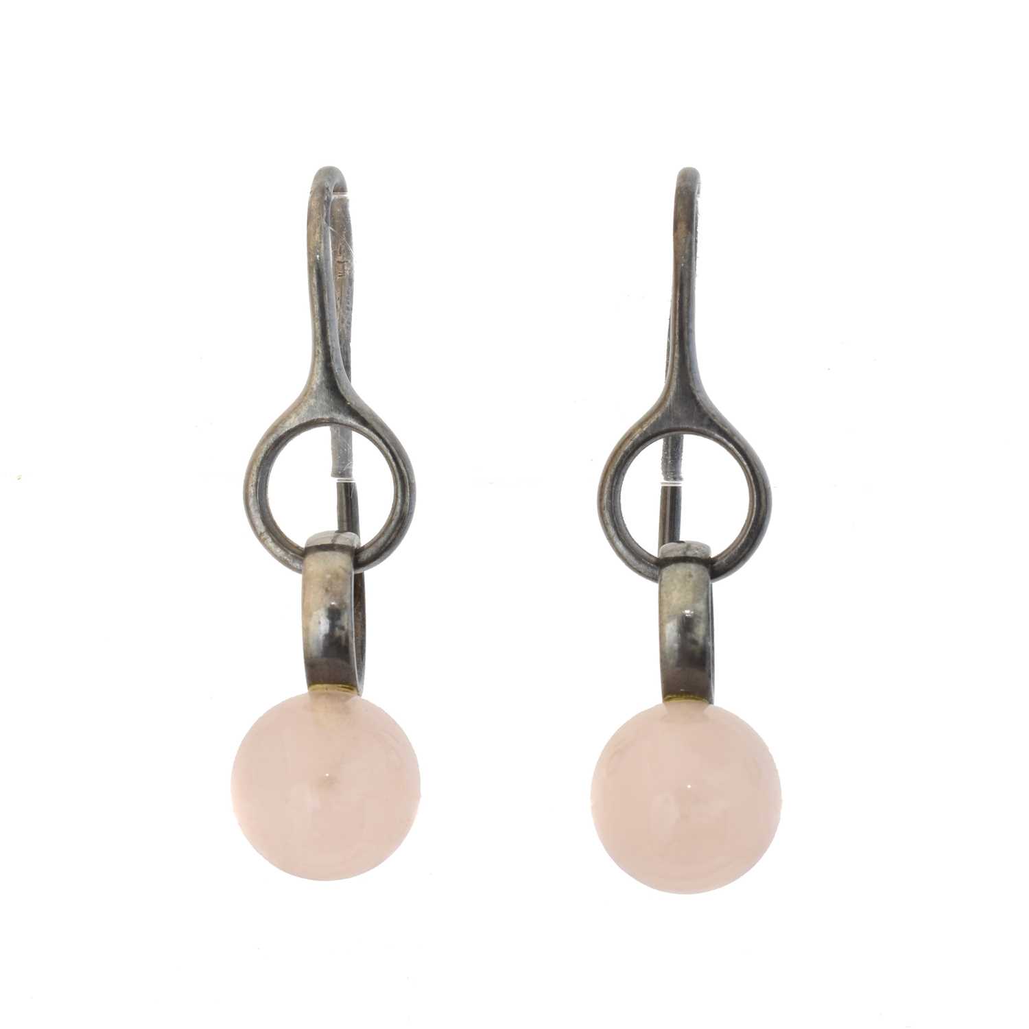 Lot 32 - A pair of Georg Jensen silver 'Sphere' earrings
