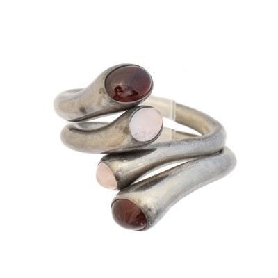 Lot 40 - A pair of Georg Jensen silver 'Carnival' rings