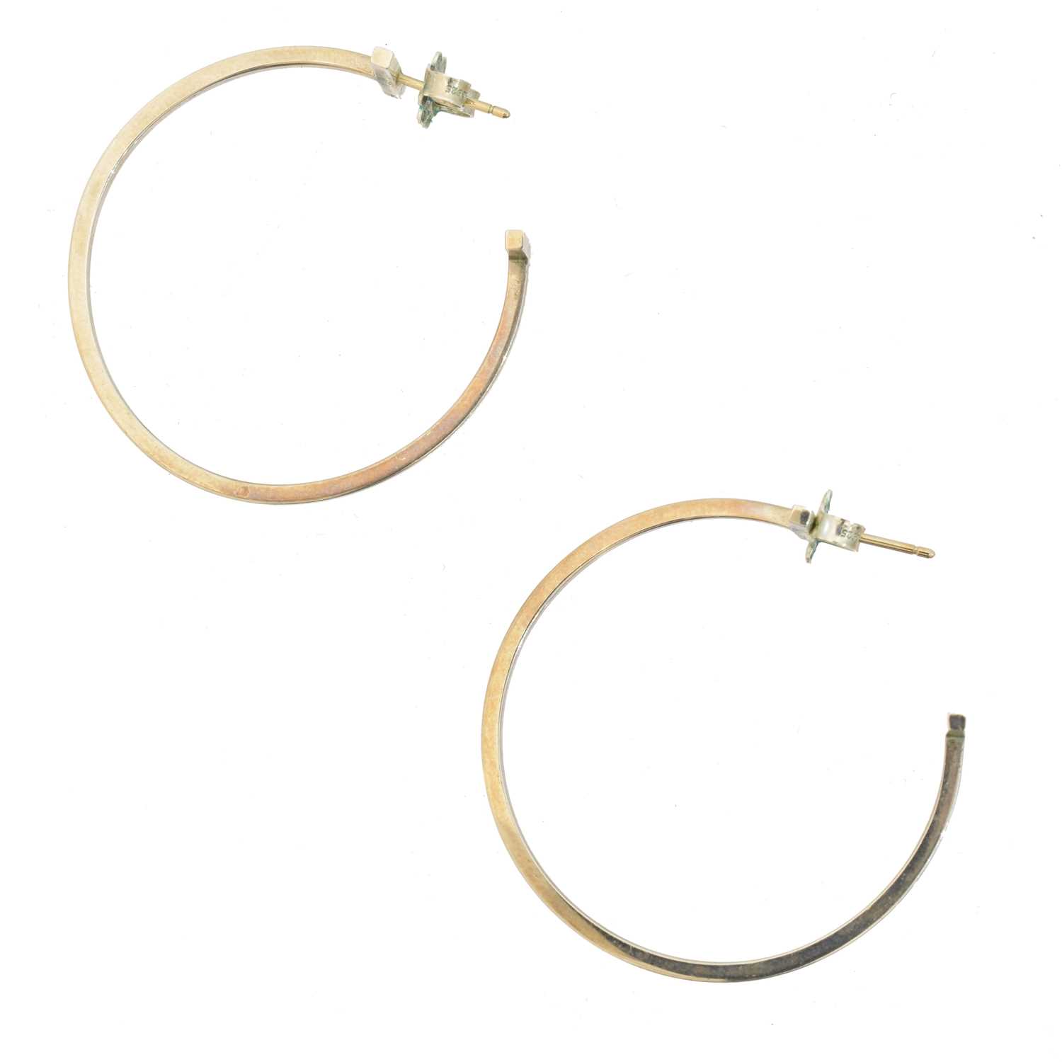 Lot 19 - A pair of Tiffany & Co. 'T Collection' hoop earrings