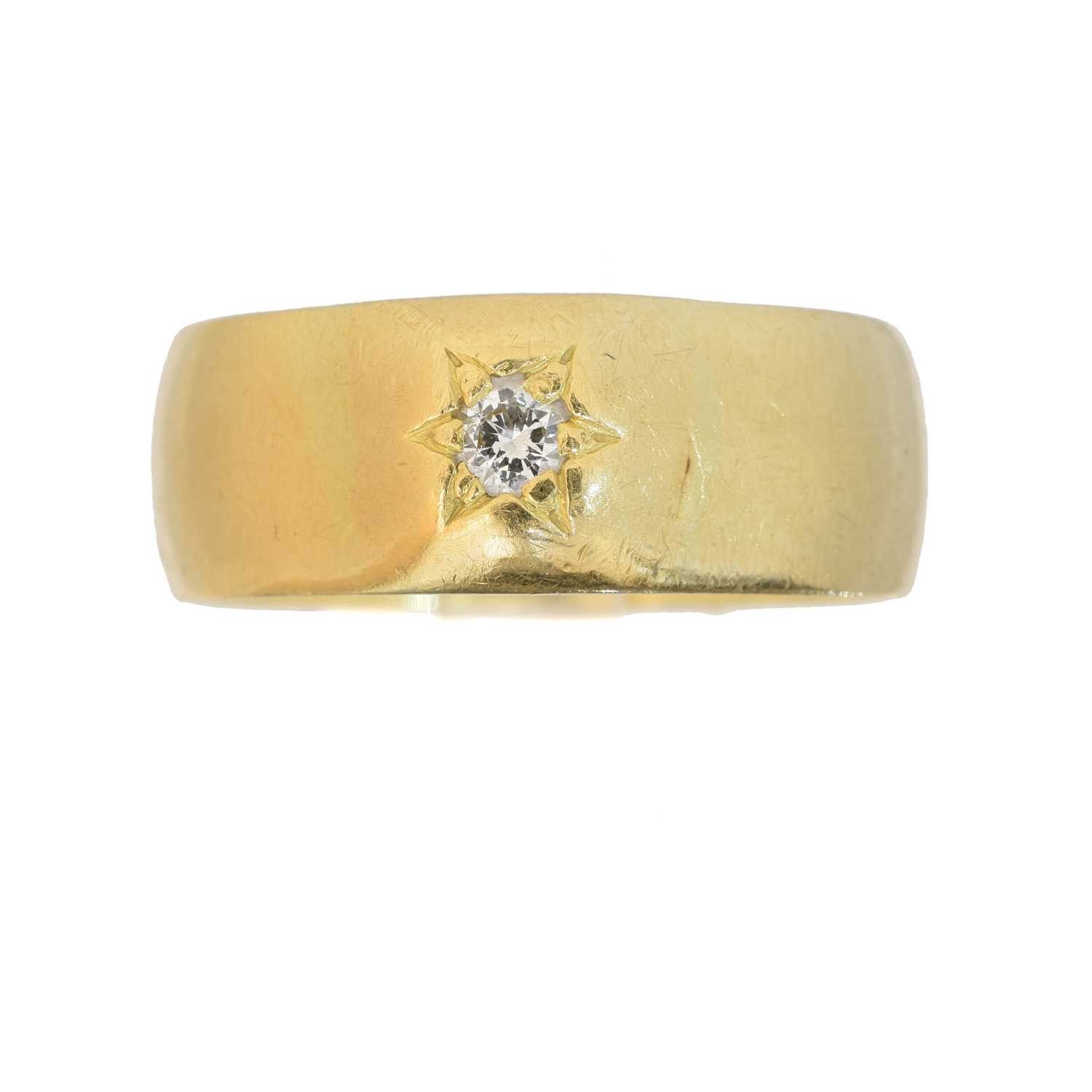 Lot 143 - An 18ct gold diamond single stone ring