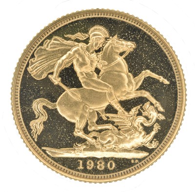Lot 50 - Elizabeth II, United Kingdom, 1980, Gold Proof Set, Royal Mint.
