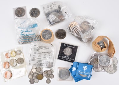 Lot 61 - Assortment of various coinage to include a George III and George IV silver crown (quantity).