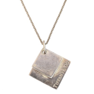 Lot 26 - A silver Tiffany & Co. 'Double Square' pendant