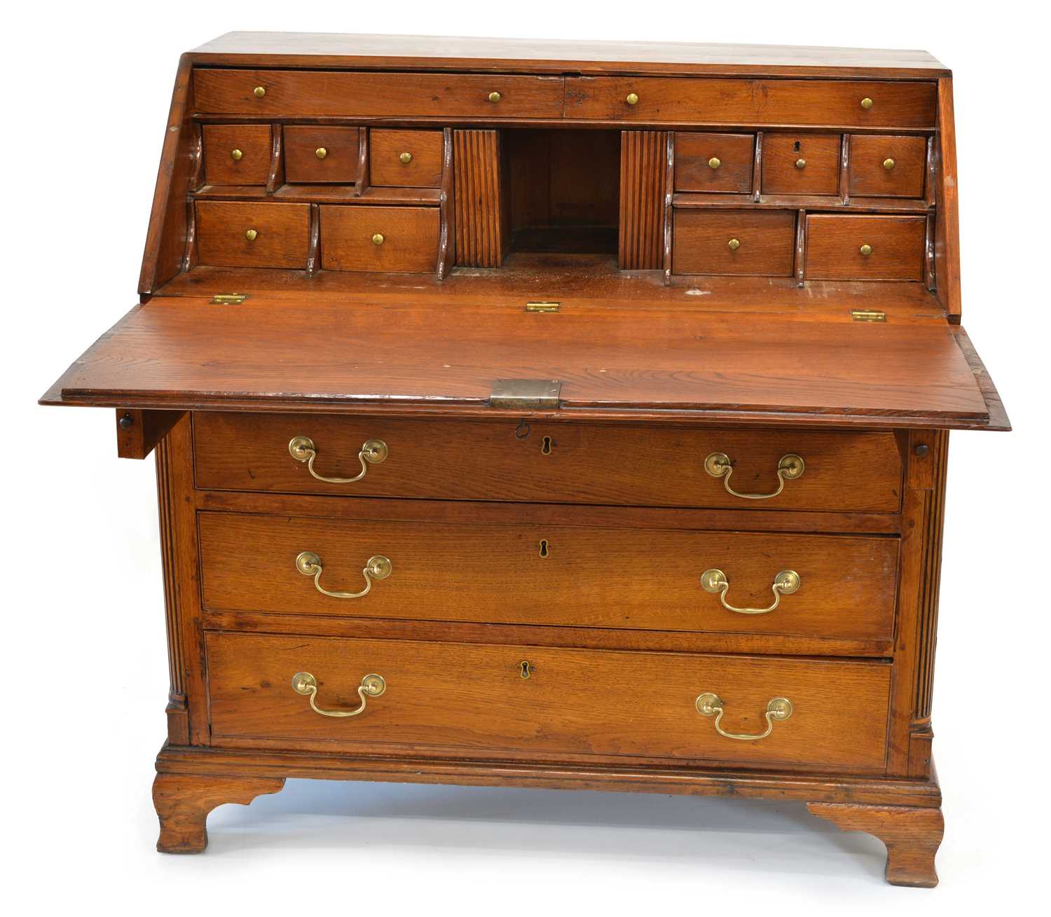 Lot 284 - George III oak bureau