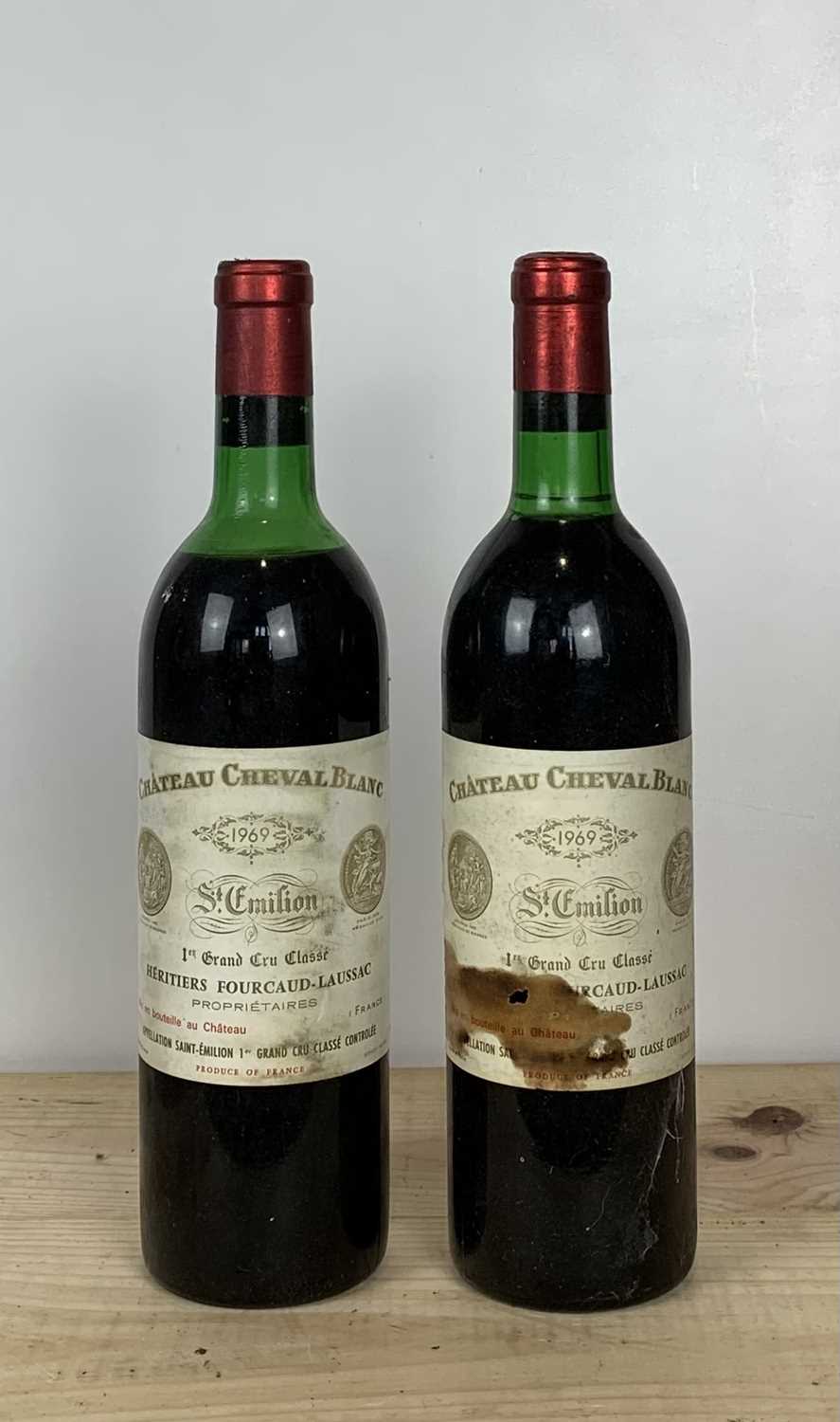 Lot 14 - 2 Bottles Chateau Cheval Blanc Premier Grand Cru Classe St.Emilion 1969 (vts & mus)