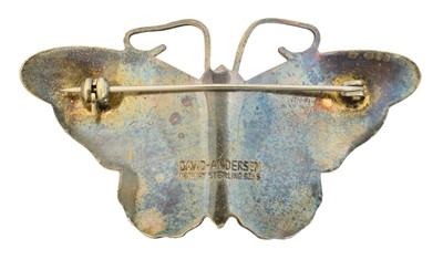 Lot 2 - A David Andersen silver enamel butterfly brooch