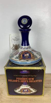 Lot 86 - 1 Litre Ceramic Pussers Rum (54.5% ABV) ‘Nelson’ Ships Decanter