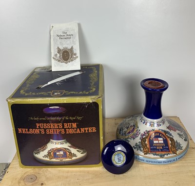 Lot 87 - 1 Litre Ceramic Pussers Rum (54.5% ABV) ‘Nelson’ Ships Decanter