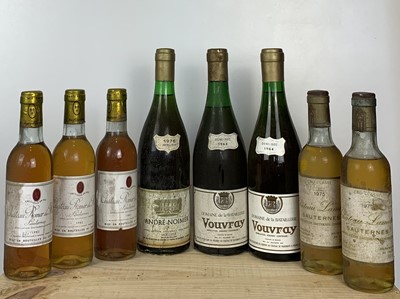 Lot 35 - 3 Bottles Mature Vouvray together with 5 Half Bottles Sauternes