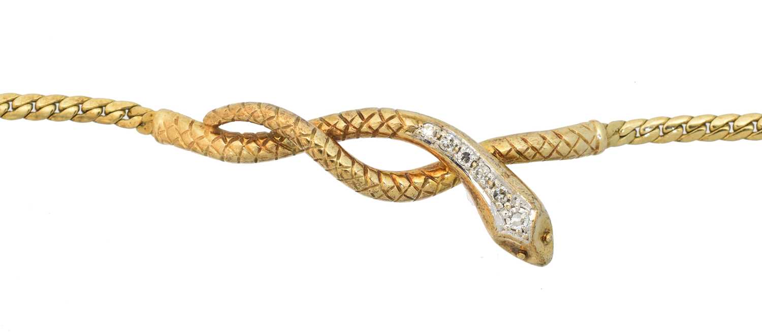 Lot A 9ct gold diamond bracelet