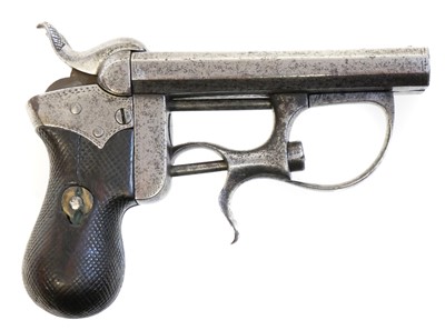 Lot 1 - Double barrelled 7mm Delvigne pinfire Derringer pistol