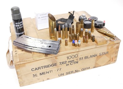Lot 187 - Collection of items in a 7.62 box