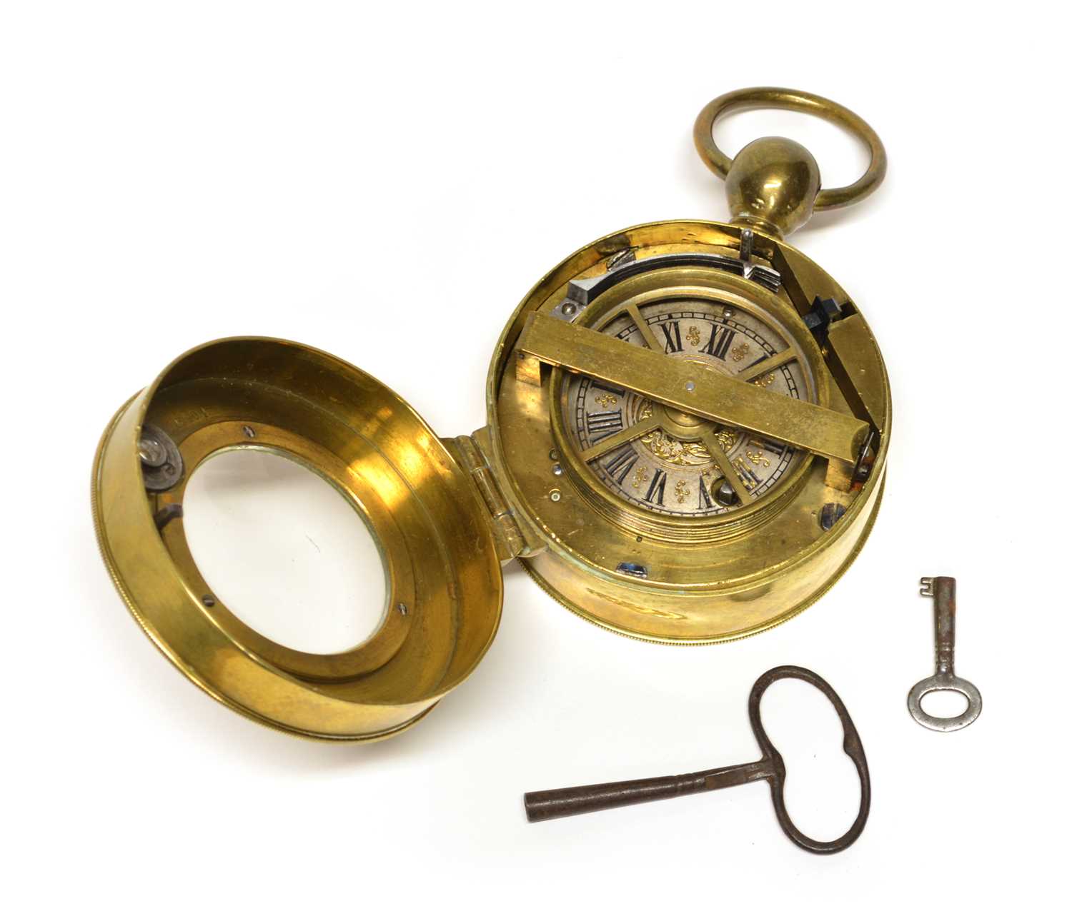Lot 202 - Victorian night watchman's portable time-keeping clock
