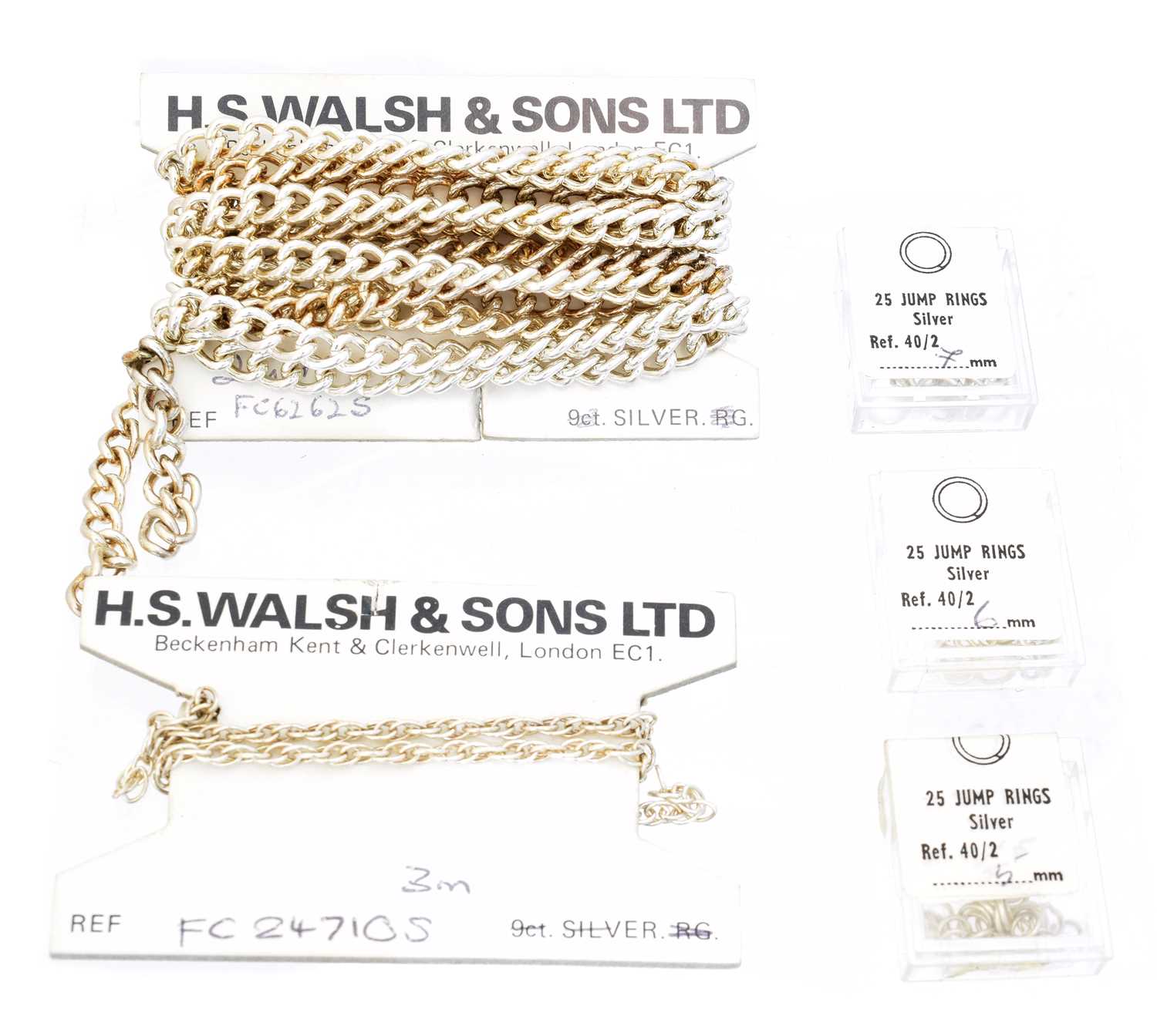 Lot 34 - Jeweller's Interest - A selection of silver chain and jumprings