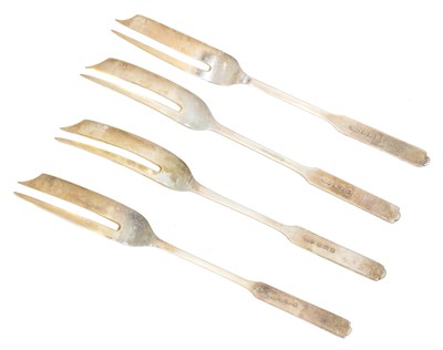 Lot 161 - Four silver hors d'oeuvres forks by Liberty & Co.